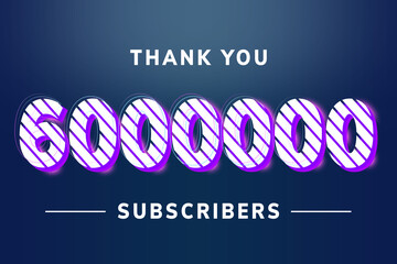 6000000 subscribers celebration greeting banner with Stripe Design