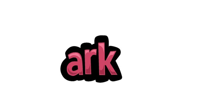 White screen animation video written ARK