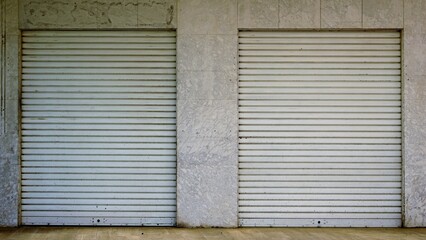 trade industrial metal shutters as a background
