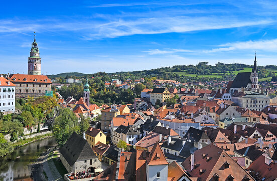 old town Cesky Krumlov cityscape Czech republic