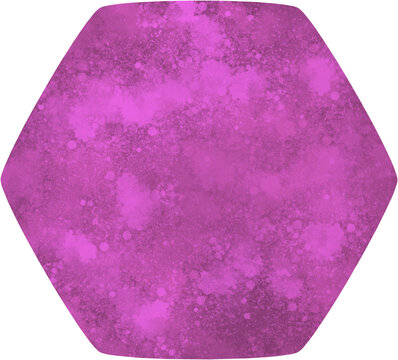 Purple watercolor rounded hexagon