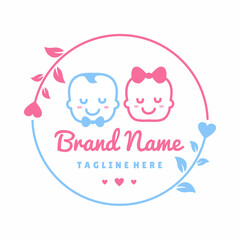 Circle Baby Shop Logo Design Vector