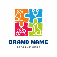 Puzzle Pet Care Logo Design