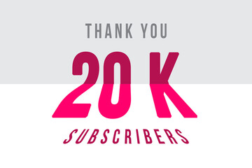 20 K subscribers celebration greeting banner with Tiled Design
