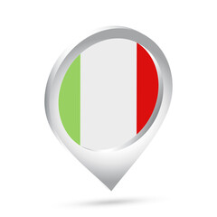 Italy flag 3d pin icon