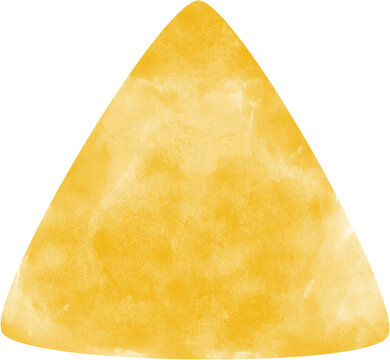 Yellow watercolor rounded triangle