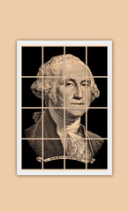 Banner with Portrait of first U.S. president George Washington