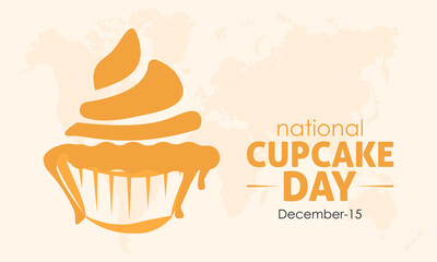 Vector illustration design concept of National Cupcake Day observed on December 15