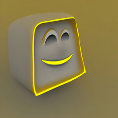 smiley funny face of emoji in square or round shape