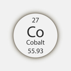 Cobalt symbol. Chemical element of the periodic table. Vector illustration.