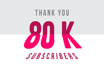 80 K  subscribers celebration greeting banner with Tiled Design