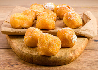fritters on a wooden board
