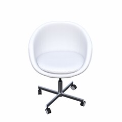 office chair isolated on white background, interior furniture, 3D illustration, cg render