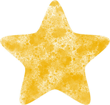 Yellow-beige watercolor rounded star