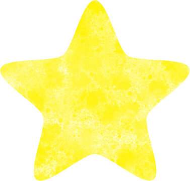 Neon yellow watercolor rounded star