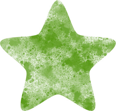 Dark green watercolor rounded star