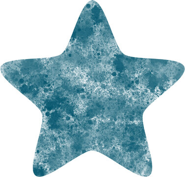 Dark grey-blue watercolor rounded star
