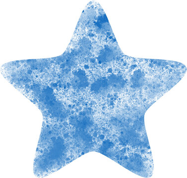 Blue watercolor rounded star