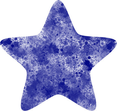 Dark blue watercolor rounded star