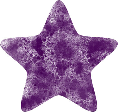 Dark violet watercolor rounded star