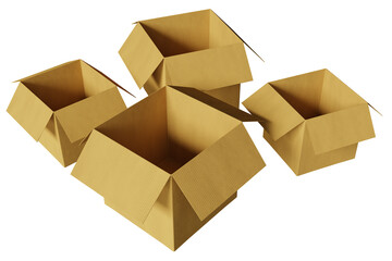 Carton box on the white background. 3d rendering.	