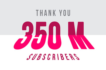350 Million  subscribers celebration greeting banner with Tiled Design