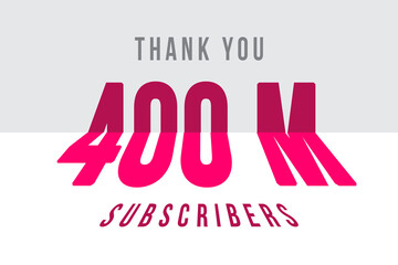 400 Million  subscribers celebration greeting banner with Tiled Design