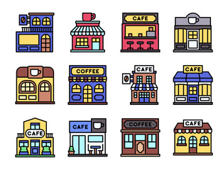 Coffee shop filled icon set 2, vector illustration