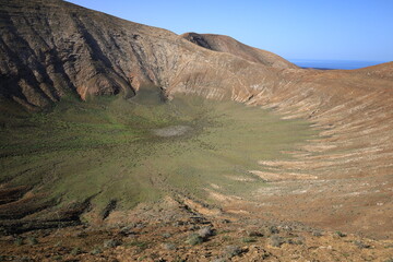 View on Caldera blanca which is located in the center of the island of Lanzarote, in the Canary Islands