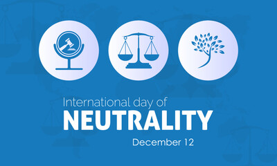 Fototapeta na wymiar Vector illustration design concept of International Day of Neutrality observed on December 12