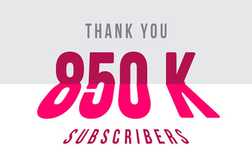 850 K  subscribers celebration greeting banner with Tiled Design