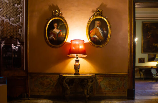 Interior decoration of Palazzo Biscari (Biscari palace) in Catania, Italy. The building was finished in 1763.