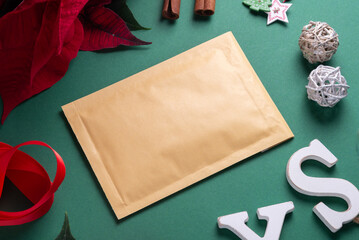 Bubble envelope for Christmas shipping with decor