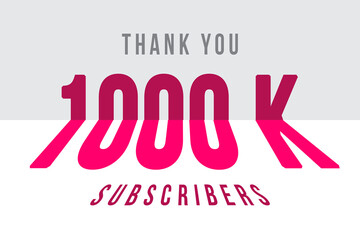 1000 K subscribers celebration greeting banner with Tiled Design