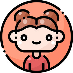 Female avatar profile filled color line icon