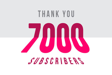 7000 subscribers celebration greeting banner with Tiled Design
