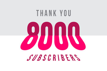 8000 subscribers celebration greeting banner with Tiled Design