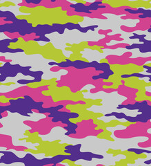 Trendy urban camouflage seamless bright pattern vector texture