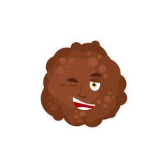 Meatball winking Emoji. ball of meat happy emotion isolated