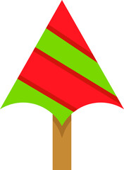 red decorative Christmas tree icon illustration