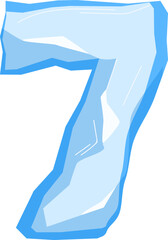 Numbers and symbols made from pieces of ice and snow chunks, big icebergs, severe frost elements for design cartoon style, vector illustration