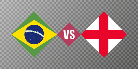Brazil vs England flag concept. Vector illustration.