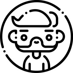 Male avatar profile line icon