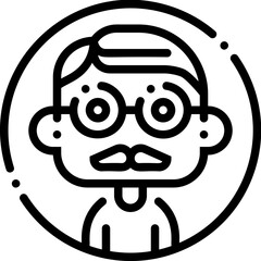 Male avatar profile line icon