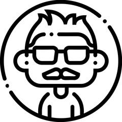 Male avatar profile line icon