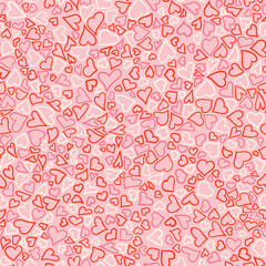 Hearts doodle vector seamless pattern. Great for textile, packaging, scrapbook, greeting cards