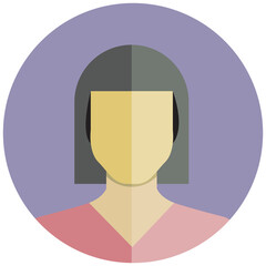 woman in circle button