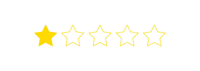Five stars quality rating icon.