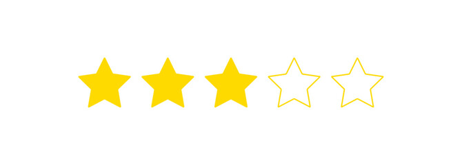 Five stars quality rating icon.