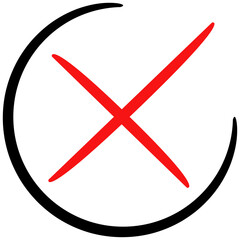 Obraz premium hand drawn wrong mark symbol
